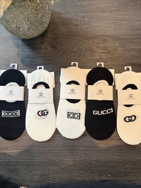 Fashion Men's Low-Cut Logo No-Show Socks - Black & White